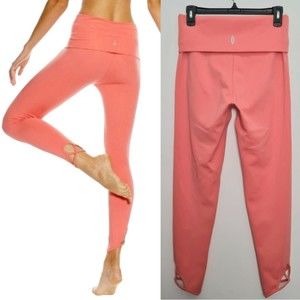 Free People Movement Moonshadow High Waisted Foldover Yoga Leggings Peach M
